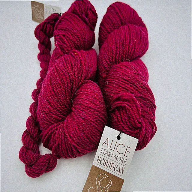 Alice Starmore Hebridean Pure New Wool 3.25 oz 2 Ply Clover Purple Red 2+ Skein