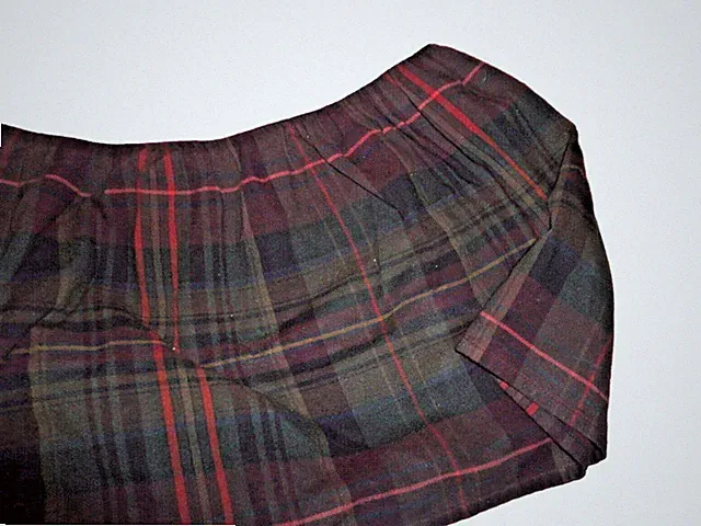 AMERICAN LIVING TARTAN PLAID GREEN BLACK QUEEN EDSKIRT 15" DROP WOOL LOOK LODGE