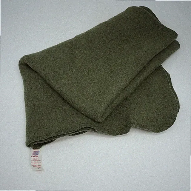 Engel Wool Blanket Olive Green Warm Throw Cozy Soft 100% Wool