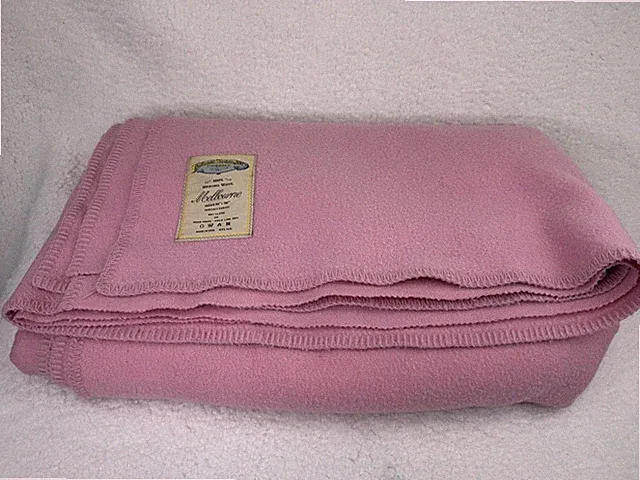 Faribault Woolen Mill Company Queen Blanket Pink 100% Merino Wool Traditional