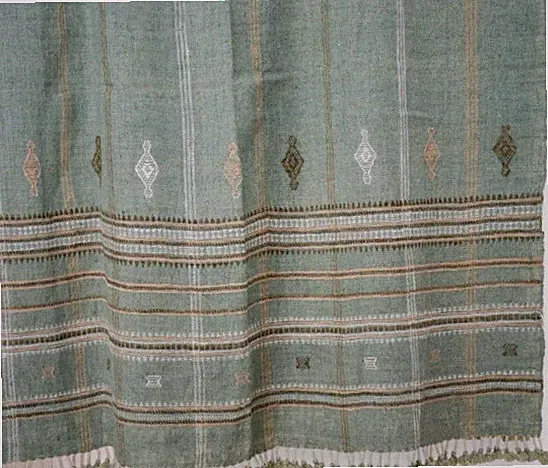 Gorgeous Indian Wool Coverlet in Jade NWOT