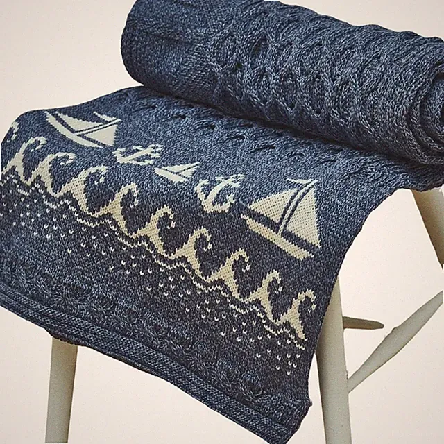 Merino Wool Wild Atlantic Throw- Denim Blue