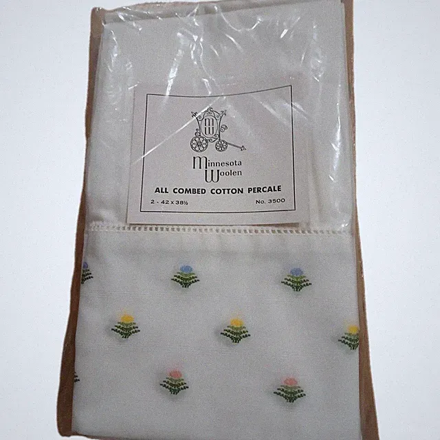 Minnesota Woolen All Combed Cotton Percale Set Of 2 Pillowcases 42x38.5in