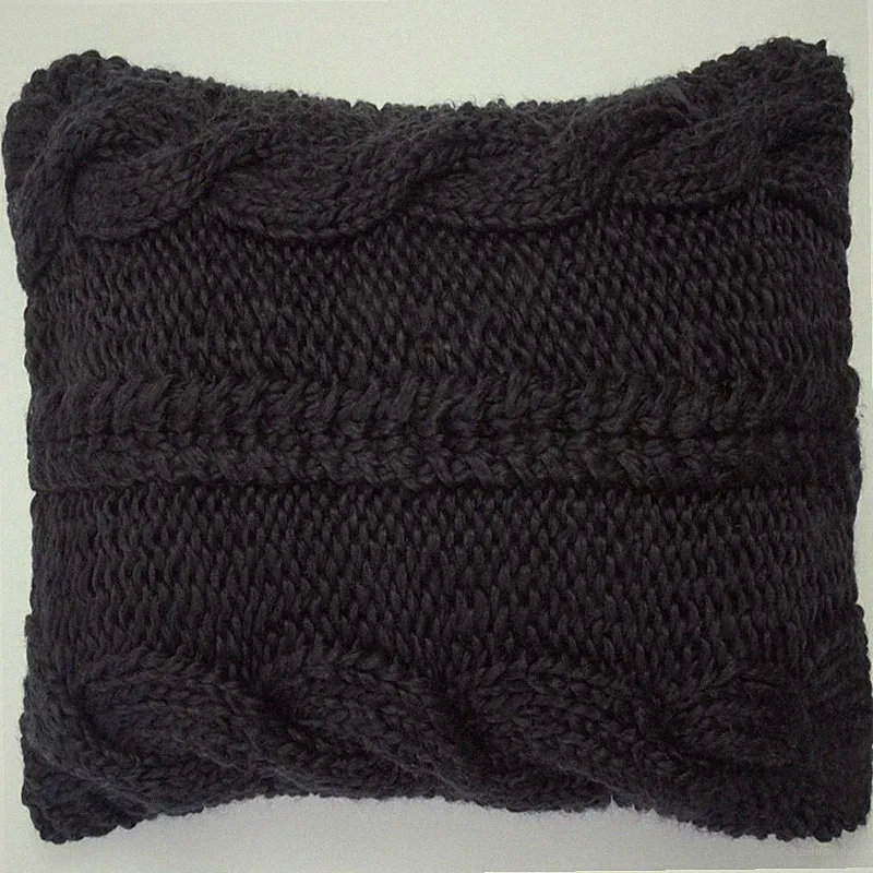 New 26" x 26" Apshalt Color Jark Acrylic Wool Blend Cable Knit Euro Sham
