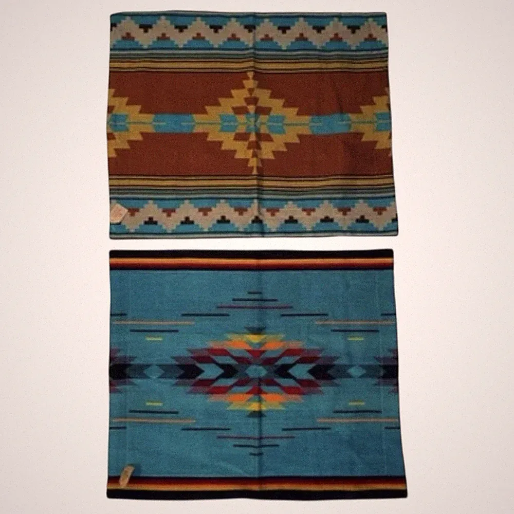 NEW/NWT PAIR DOS BORRACHOS AMIGOS WOOL SOUTHWESTERN SW 24”x28” PILLOW SHAMS
