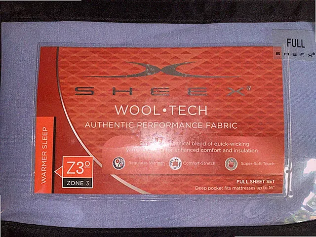 NEW Sheex Wool Tech Sheet Set FULL Denim