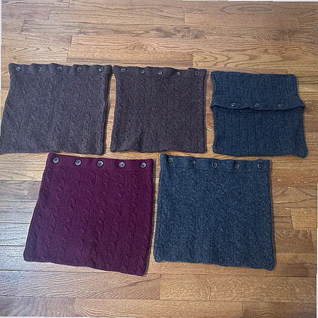 Pottery Barn Lambs Wool Pillow Shams Cable Knit Bundle X5