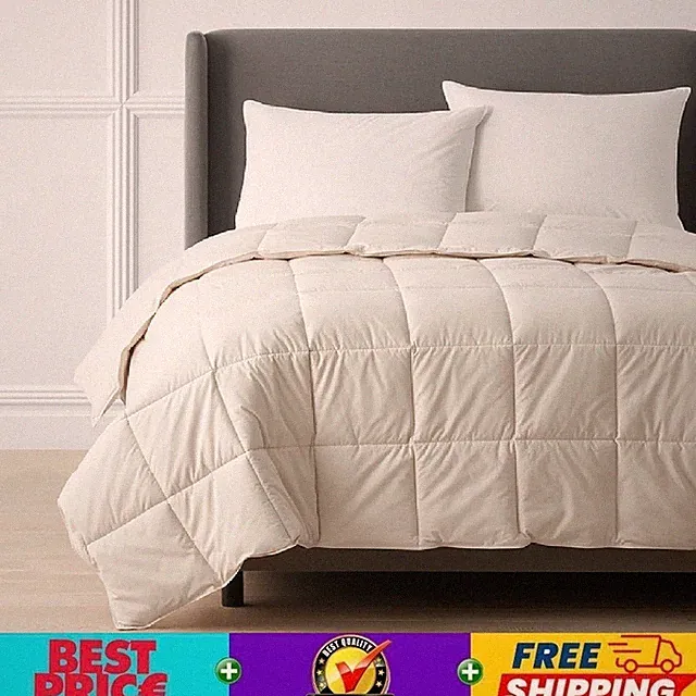 🔥SALE! All Seasons Wool Comforter - Natural, King/Cal King - Freeship ⚡