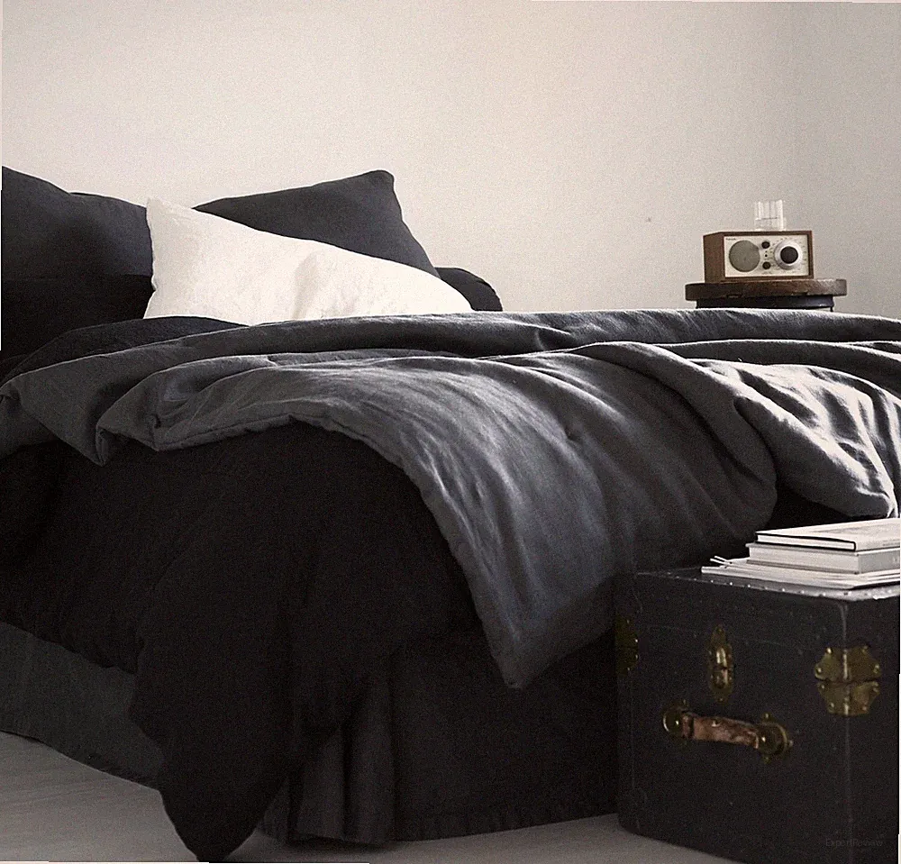 Vintage Ralph Lauren Bed 100% Wool King grey Duvet Cover +2 shams Set 83"x99"