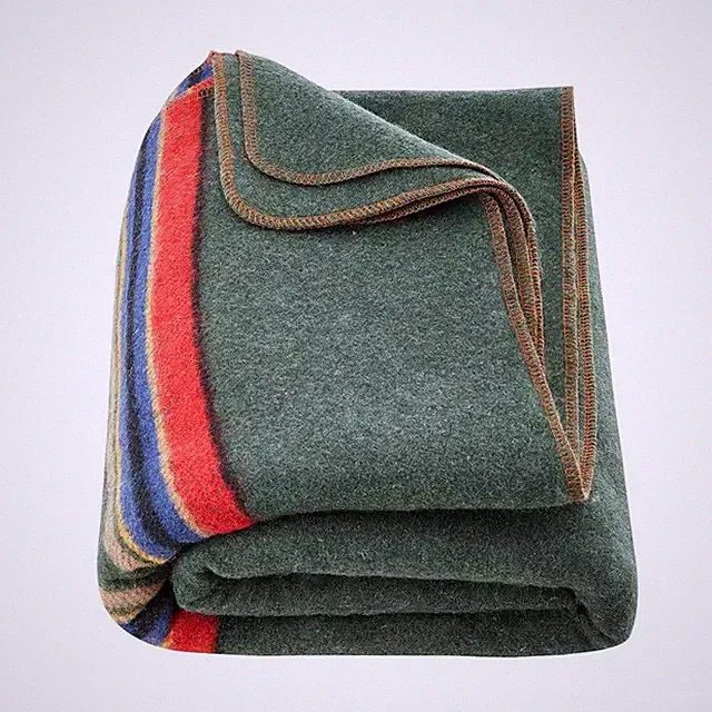 Wool Camping Blanket, Large Warm Stadium Blanket, Waterproof & Windproof, Flame