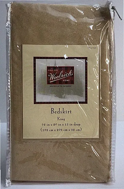 Woolrich Home Bedskirt King Size 78”x80”x15” Drop Tan Brown NEW